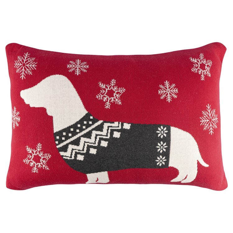 Подушка вязаная с новогодним рисунком fancy doggy из коллекции new year essential, 40х60 см (76787)