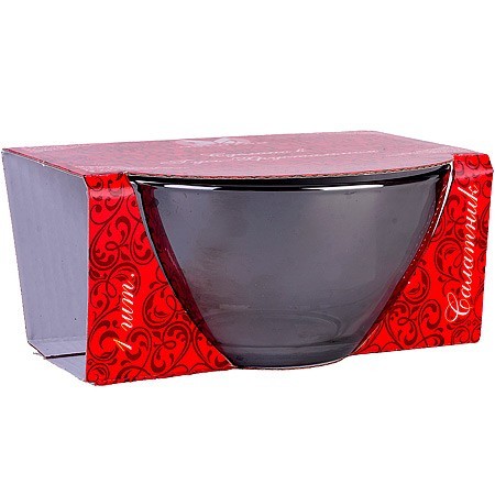 Салатник 13 см 500мл Сияющий графит стекло (GR1542-1-06) Салатник 13 см 500мл Сияющий графит стекло (GR1542-1-06)