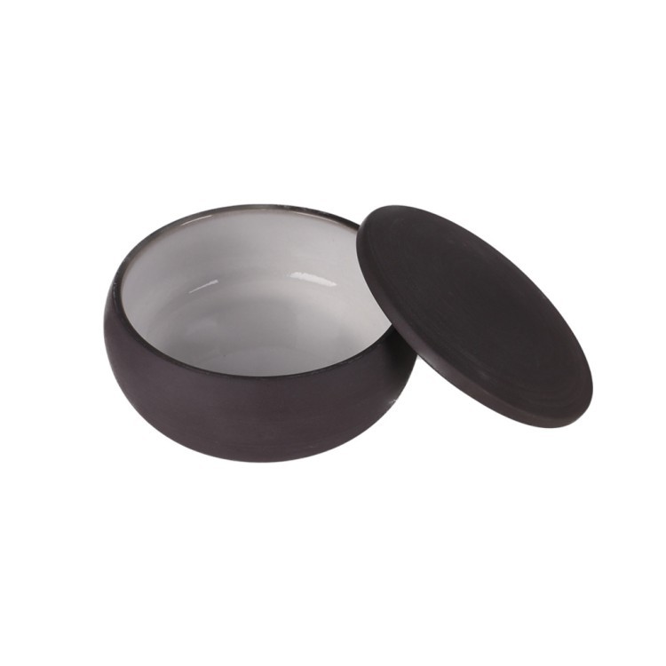 Чаша с крышкой E735-B-06214(bowl with Lid)/11.5, керамика, black/white, ROOMERS TABLEWARE
