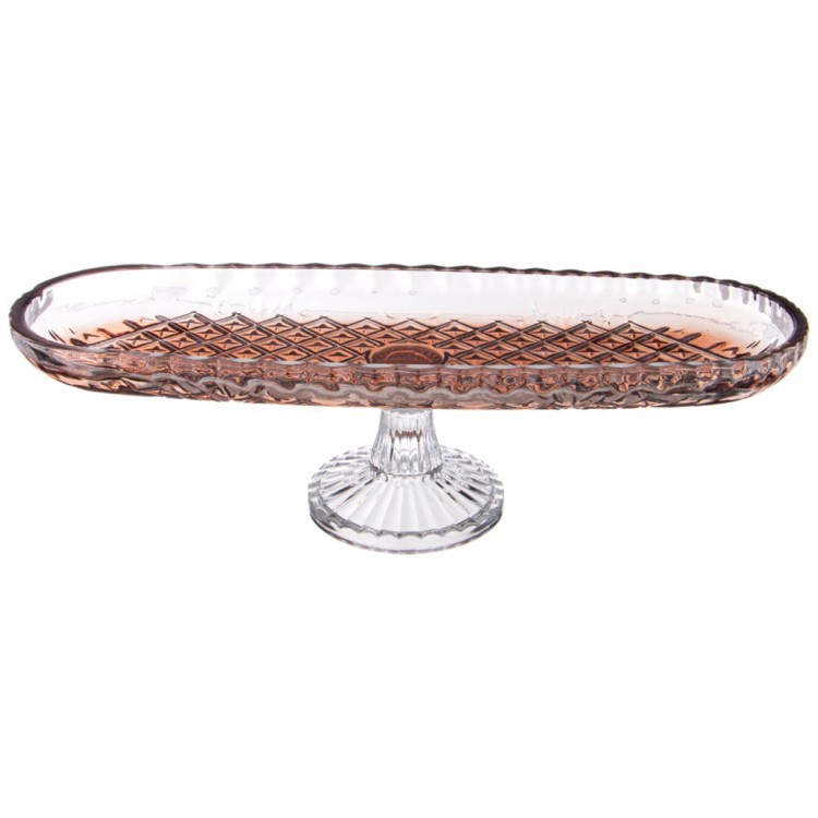 Блюдо на ножке brown, 39x14 см Alegre Glass (337-114)