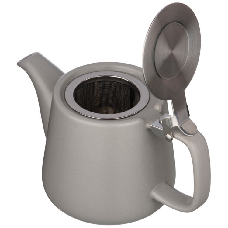 Чайник с металл.ситом и крышкой "velour" 500мл, 19*8,5*10см, серый Bronco (470-371)