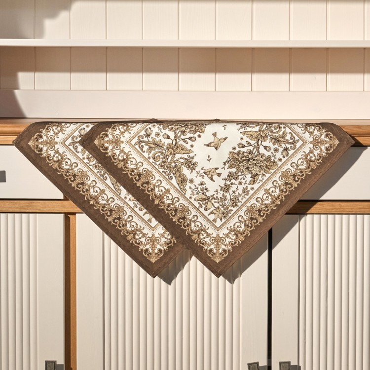 Набор салфеток из 2-х шт "royal garden",40х40см, 100% хлопок ,бежевый ,твил, (850-754-8) 