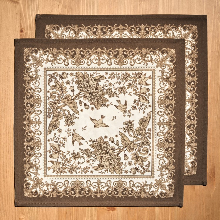 Набор салфеток из 2-х шт "royal garden",40х40см, 100% хлопок ,бежевый ,твил, (850-754-8) 