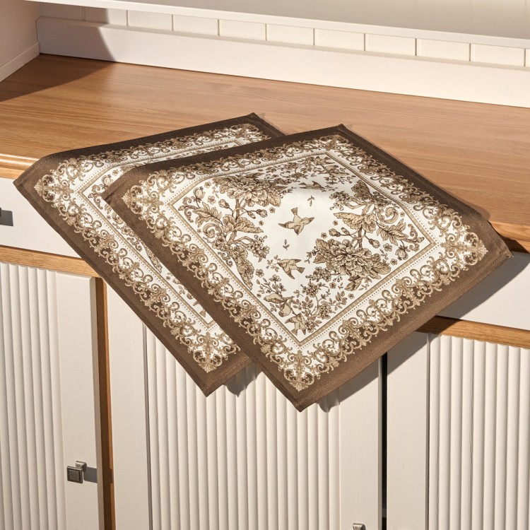 Набор салфеток из 2-х шт "royal garden",40х40см, 100% хлопок ,бежевый ,твил, (850-754-8) 