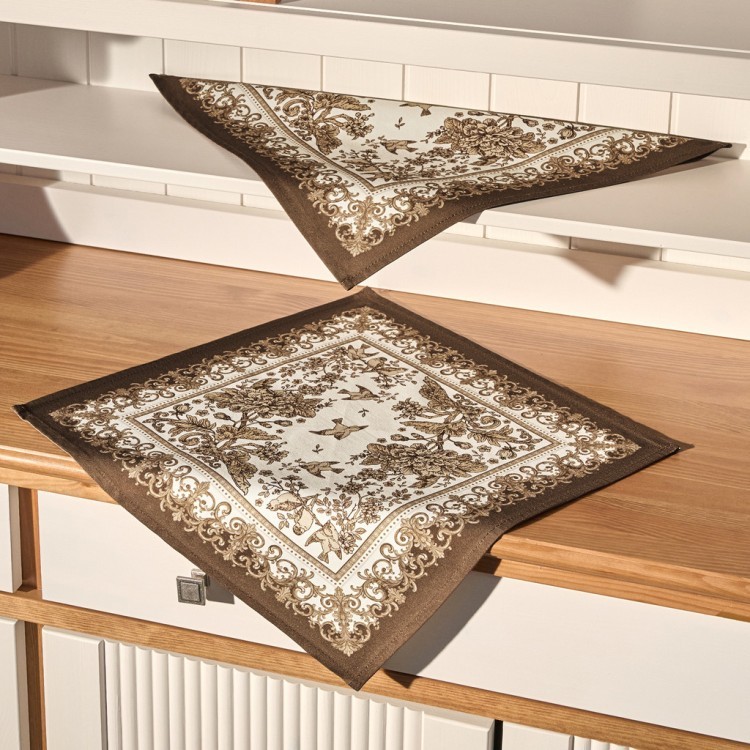 Набор салфеток из 2-х шт "royal garden",40х40см, 100% хлопок ,бежевый ,твил, (850-754-8) 