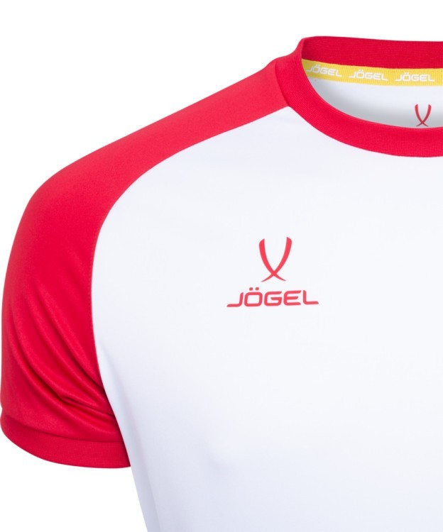 Футболка игровая JÖGEL CAMP Reglan Jersey, белый/красный, детский (702194)