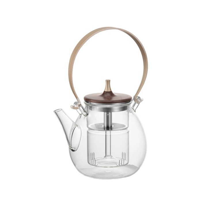 Чайник DZ'003B, Боросиликатное стекло, нержавеющая сталь, clear, SAMADOYO