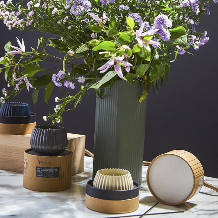 Свеча ароматическая vetiver & black cypress из коллекции edge, бежевый, 30 ч (75668)