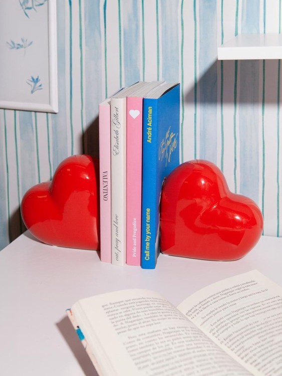 Держатель для книг love, 14х14 см, красный, 2 шт. (79931)