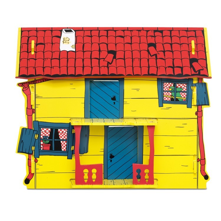 Деревянный кукольный домик "Пеппи Длинный чулок", с набором наклеек и лестницей, для кукол 12 см (MC_PP_44375300)