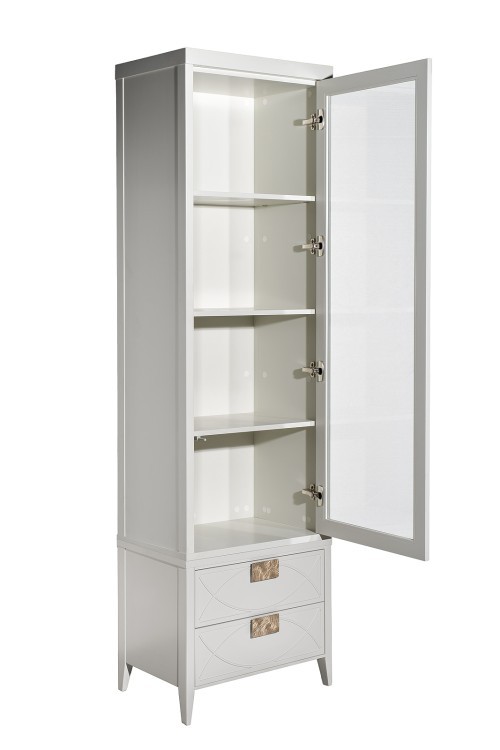 Шкаф-витрина 1 стеклянный фасад с тумбой прикроватной с 2-мя ящиками (TT-00016860)