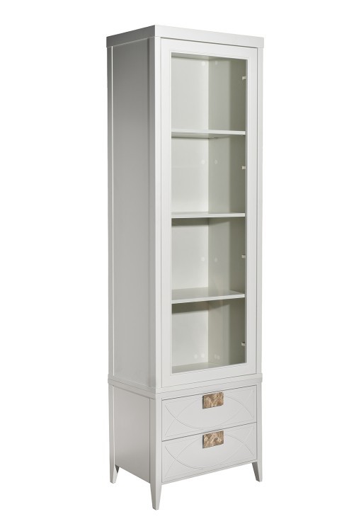 Шкаф-витрина 1 стеклянный фасад с тумбой прикроватной с 2-мя ящиками (TT-00016860)