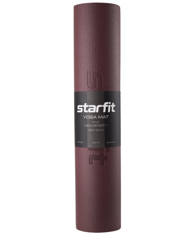 Коврик для йоги и фитнеса высокой плотности FM-103, PVC HD, 183x61x0,6 см, горячий шоколад (1549381) Коврик для йоги и фитнеса высокой плотности FM-103, PVC HD, 183x61x0,6 см, горячий шоколад (1549381)