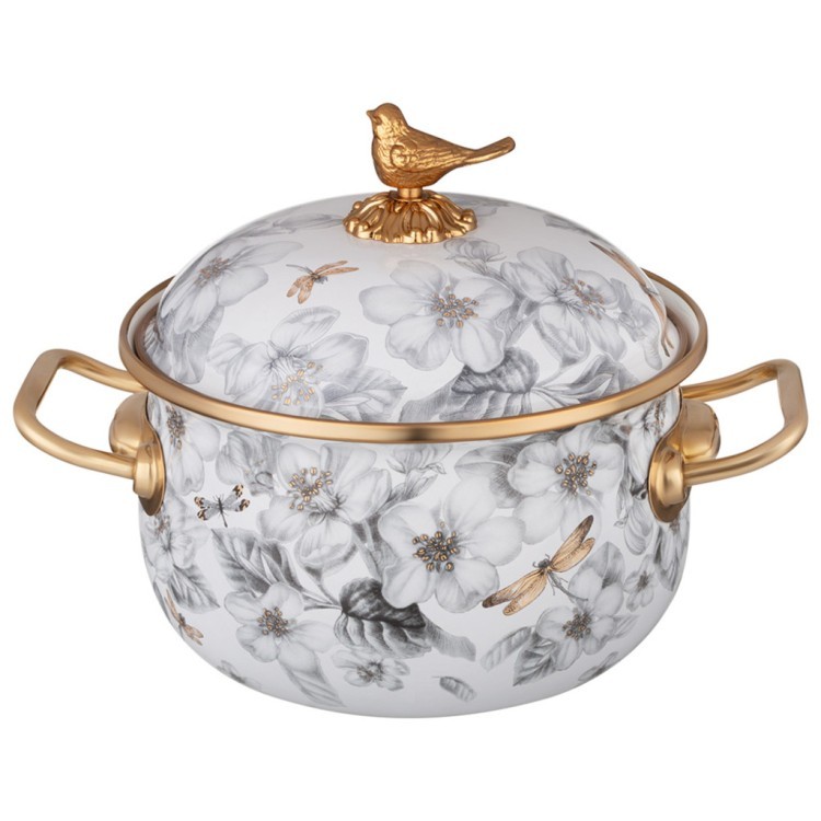 Набор кастрюль lefard эмалированных серия яблоневый сад, 6пр. 2,1л, 2,8л и 3,8л Lefard (950-777)