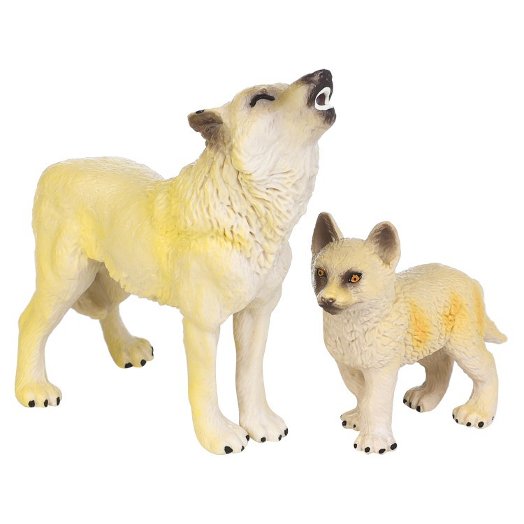 Набор фигурок животных серии "Мир диких животных": Семья бурых медведей и семья полярных волков (набор из 9 предметов) (MM211-277)