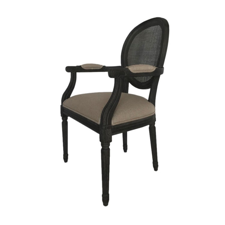 Полукресло CH-385BF, каркас массив дуба, обивка лен, grey, ROOMERS FURNITURE