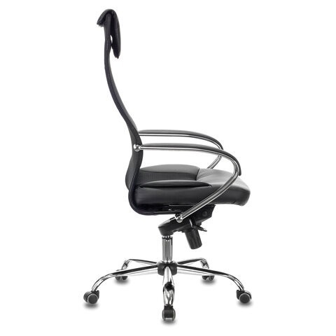 Кресло офисное BRABIX PREMIUM Stalker, хром, ткань-сетка/экокожа, черное, EX609PRO/532416 (1) (96490)