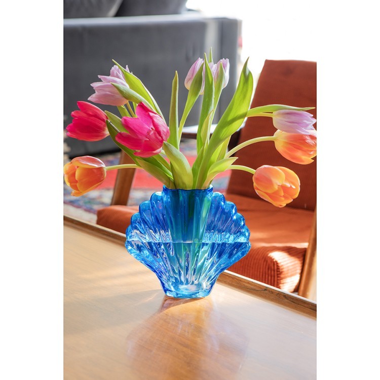 Ваза для цветов seashell, 18,5 см, голубая (78572) Ваза для цветов seashell, 18,5 см, голубая (78572)