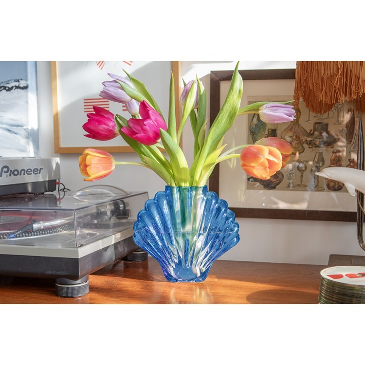 Ваза для цветов seashell, 18,5 см, голубая (78572) Ваза для цветов seashell, 18,5 см, голубая (78572)