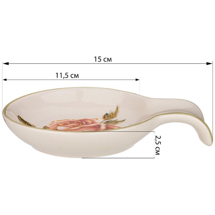 Подставка под ложку "корейская роза" 15*11,5 см. высота=2,5 см Agness (358-2072)
