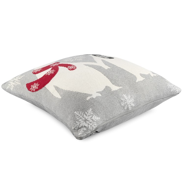 Подушка вязаная с новогодним рисунком festive penguins из коллекции new year essential, 45x45 см (76788)