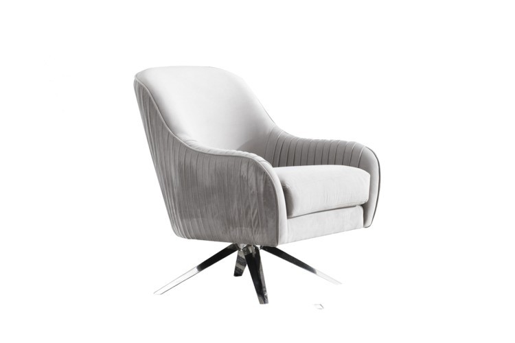 Кресло вращающееся велюр серый 75*83*92см (TT-00001760)