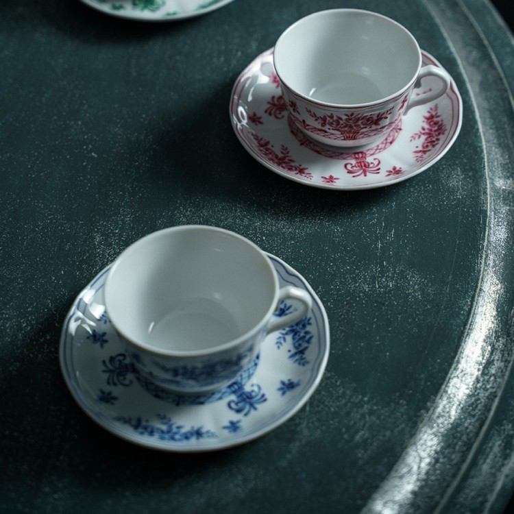 Чайная пара LANT032PO154020/LANT032PO155150, фарфор, white, pink, LE COQ