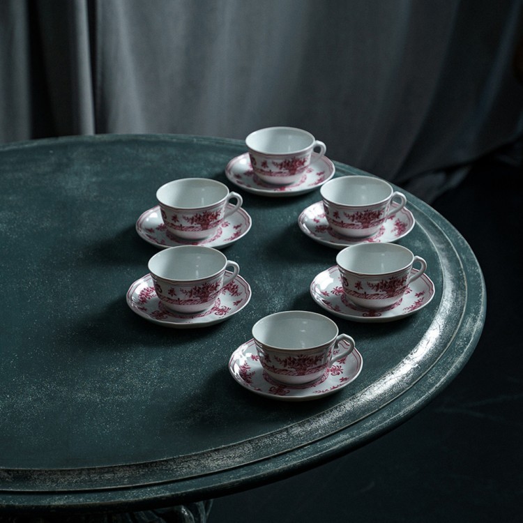 Чайная пара LANT032PO154020/LANT032PO155150, фарфор, white, pink, LE COQ