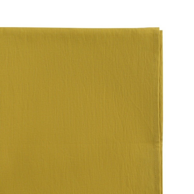 Скатерть на стол из умягченного льна с декоративной обработкой горчичного цвета essential, 143х143 (63461)