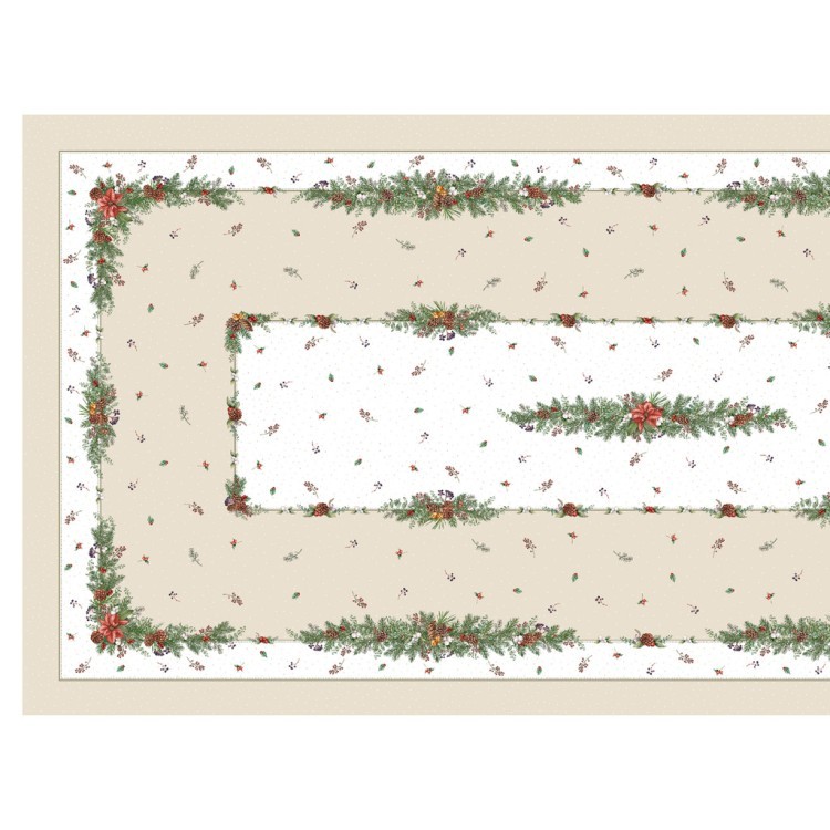 Скатерть  175х400 cm прямоугольная, "celebration", цвет: бежевый, tm lefard, полиэстер 100% (кор=12ш (986-001-23) 