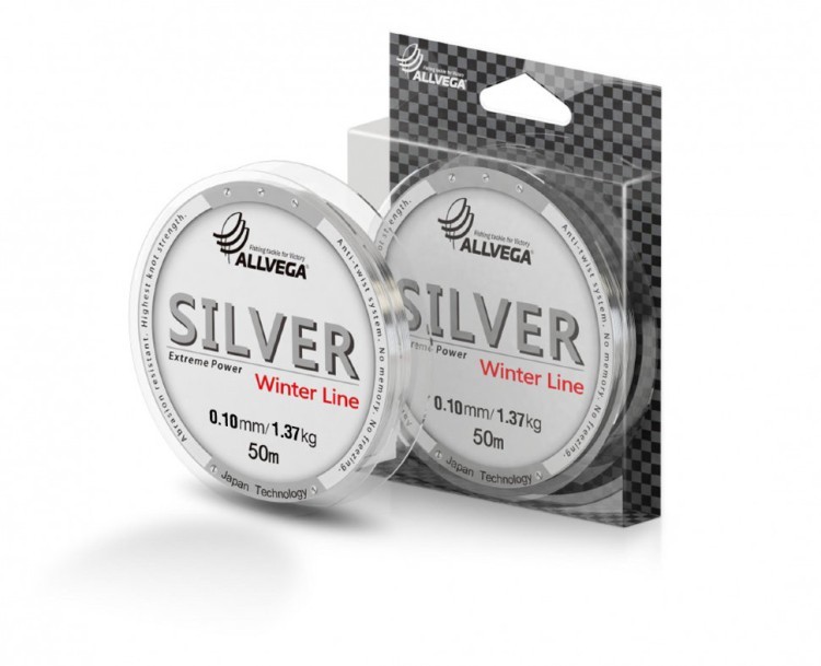 Леска Allvega Silver (50м) 0.10мм (1,37кг) серебристая (58988)
