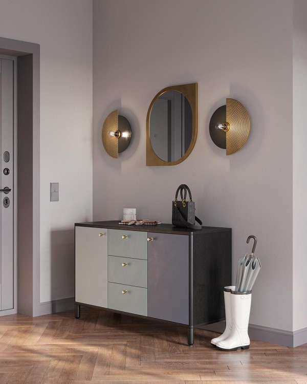 Зеркало настенное halver, 79,5х51,8 см, золотое (78196)