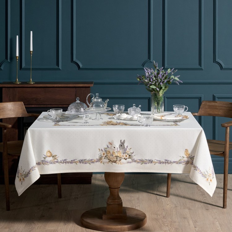 Скатерть "лавандовая весна" 140х180см, 100% хлопок, твил с пропиткой Lefard (850-768-2)