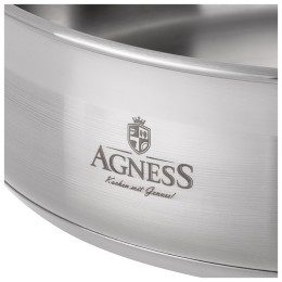 Сковорода agness professional 24х6 см, 2,6 л высококачественная нерж сталь 18/10 индукционное дно Agness (914-318)