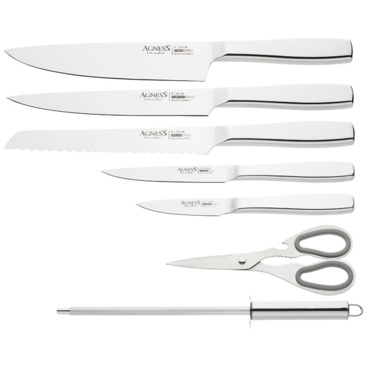 Набор ножей agness с ножницами и мусатом на пластиковой подставке, 8 предметов Agness (911-670)