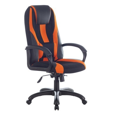 Кресло компьютерное BRABIX PREMIUM Rapid, экокожа/ткань, черно/оранжевое, GM-102/532420 (1) (96491)