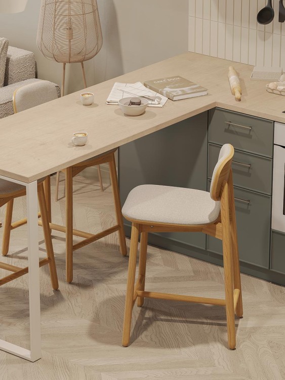 Стул полубарный saga, рогожка, бежевый (76417) Стул полубарный saga, рогожка, бежевый (76417)