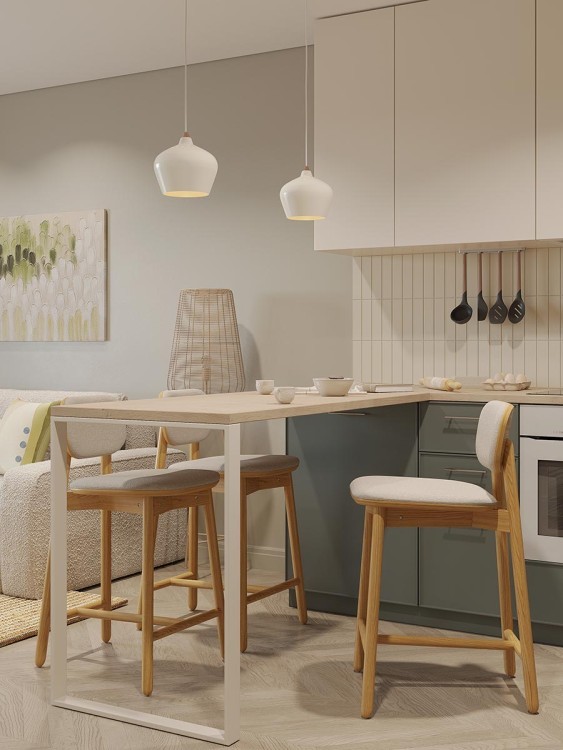 Стул полубарный saga, рогожка, бежевый (76417) Стул полубарный saga, рогожка, бежевый (76417)