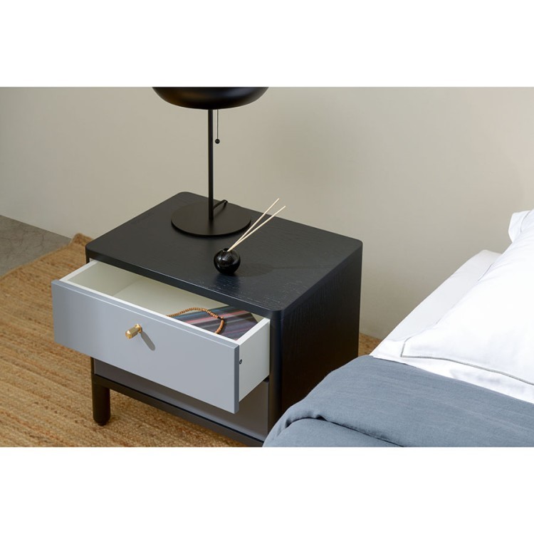 Тумба прикроватная saga, hordur, 55х40х50 см, черная (73874)