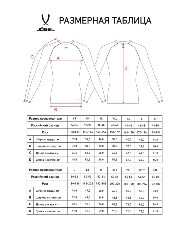 Футболка компрессионная с длинным рукавом JÖGEL CAMP PerFormDRY Baselayer LS Tee, черный (2128932)