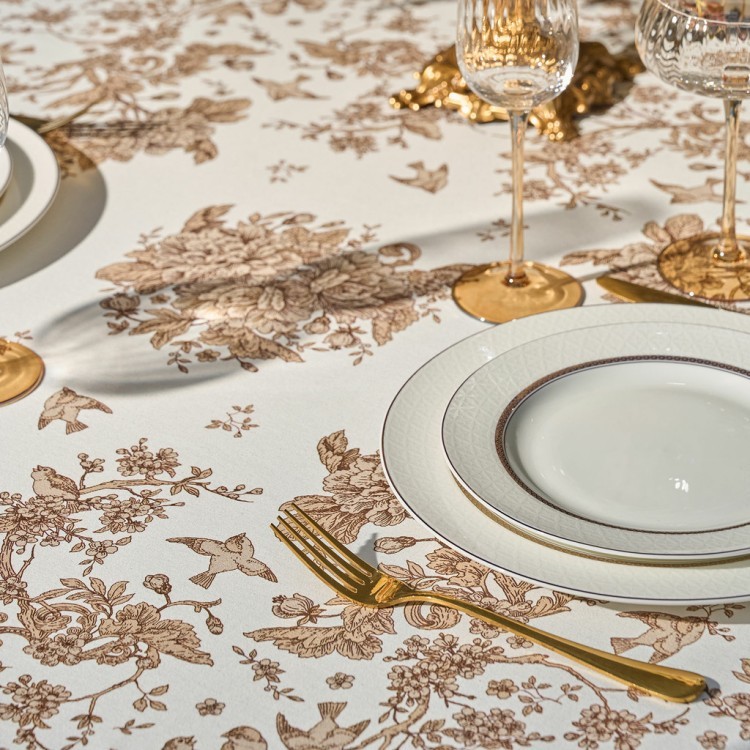 Скатерть круглая " royal garden" 190 см,белый ,100% хлопок ,твил с пропиткой (850-754-23) 