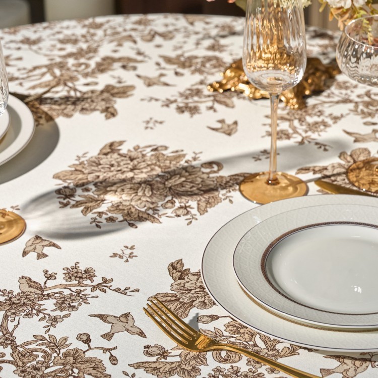 Скатерть круглая "rich garden" 190 см,белый ,100% хлопок ,твил с пропиткой Lefard (850-754-23)