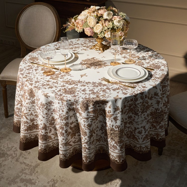 Скатерть круглая "rich garden" 190 см,белый ,100% хлопок ,твил с пропиткой Lefard (850-754-23)