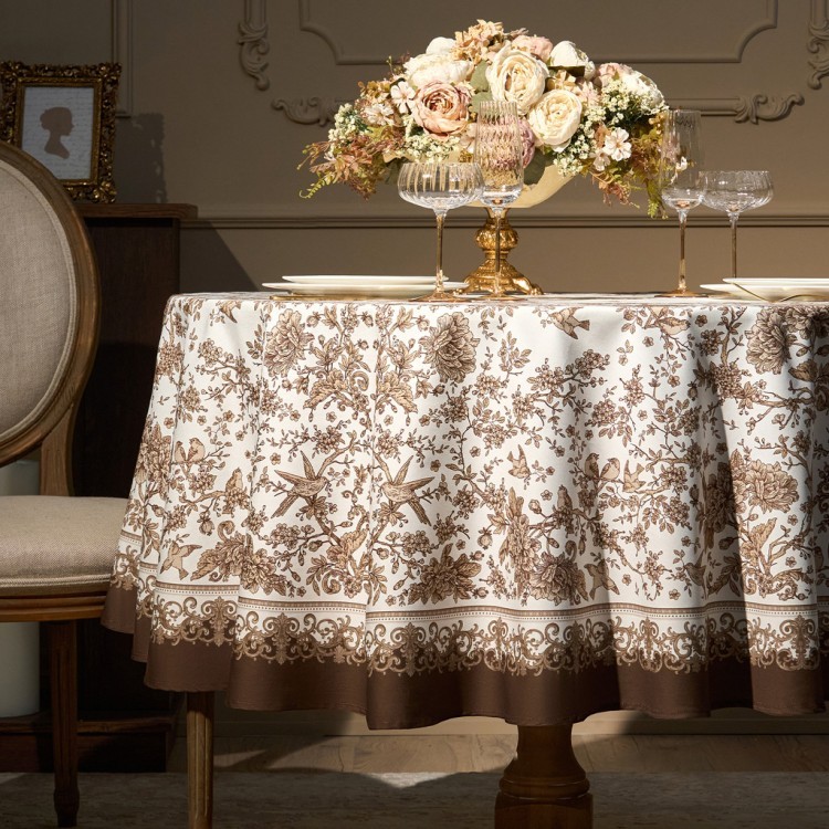 Скатерть круглая "rich garden" 190 см,белый ,100% хлопок ,твил с пропиткой Lefard (850-754-23)