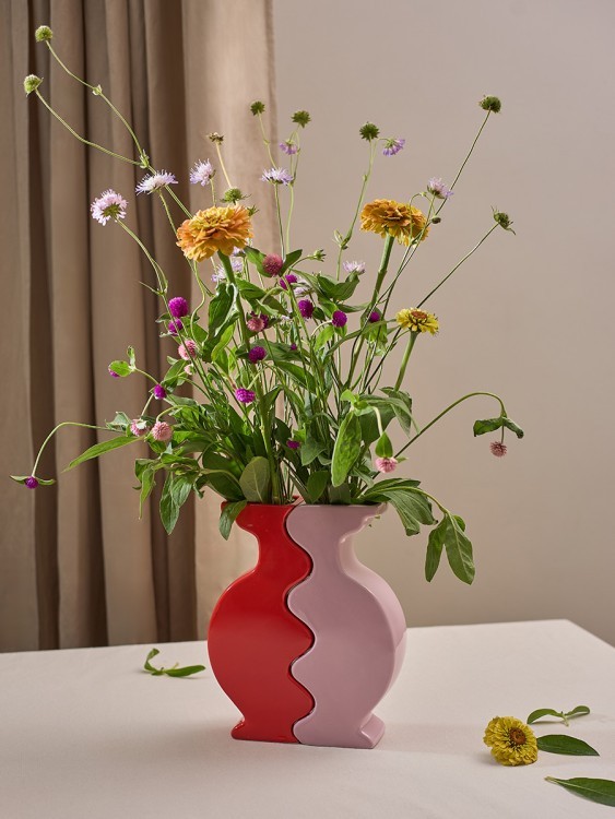 Набор из 2-х ваз love puzzle, 25 см, красная/розовая (79168)