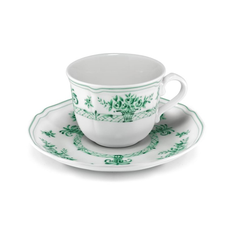 Чайная пара LANT032VD154020/LANT032VD155150, фарфор, white, green, LE COQ