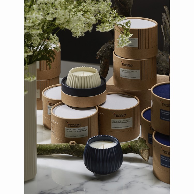 Свеча ароматическая vetiver & black cypress из коллекции edge, синий, 30 ч (75670)