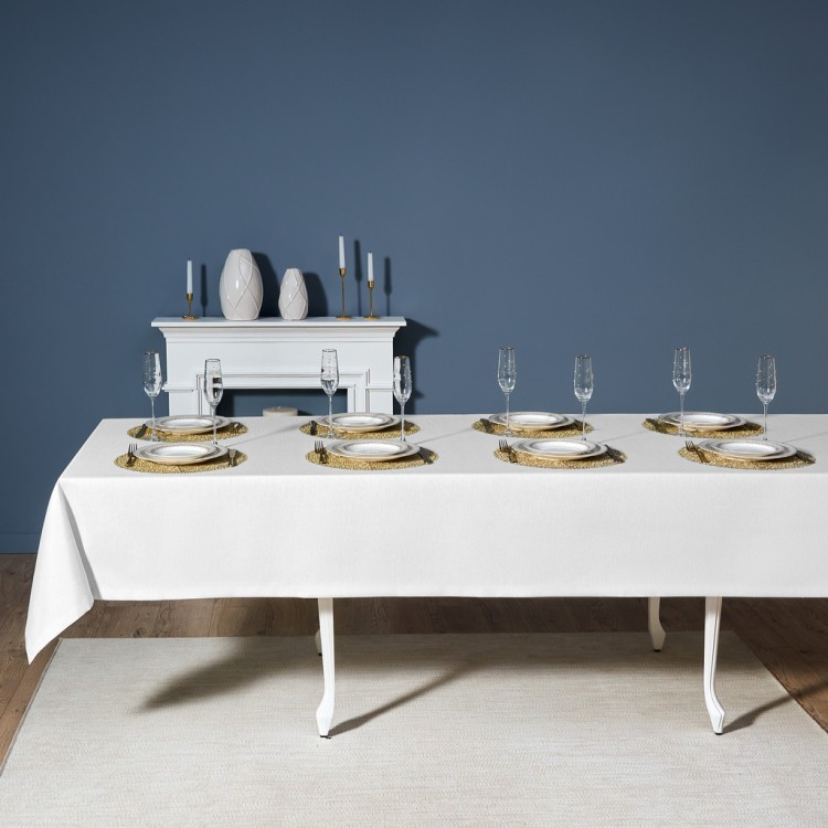 Скатерть  160х400 cm прямоугольная, "феерия. серебро", цвет: белый, полиэстер 100% (кор=1 Lefard (986-004-23)