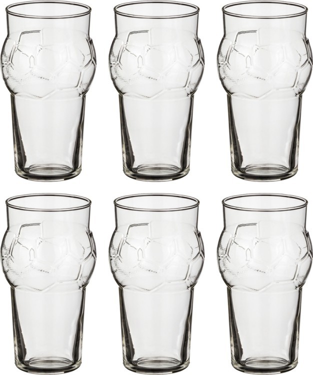 Набор бокалов для пива из 6 шт. "football" 590 мл. высота=16 см. DUROBOR (617-080)