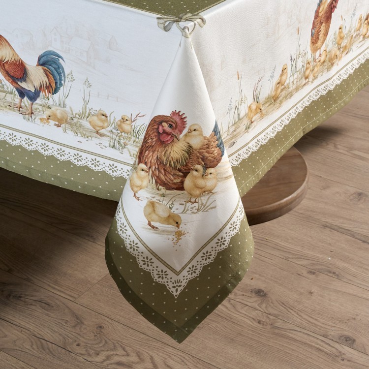 Скатерть "золотая курочка" 160х220см, 100% хлопок, твил с пропиткой Lefard (850-767-21)